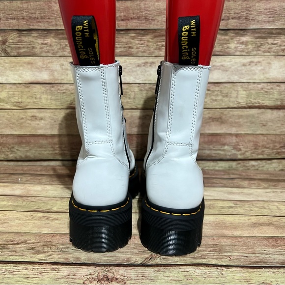 Dr. Martens White Leather Jadon Lace Up Boots - Picture 5 of 9